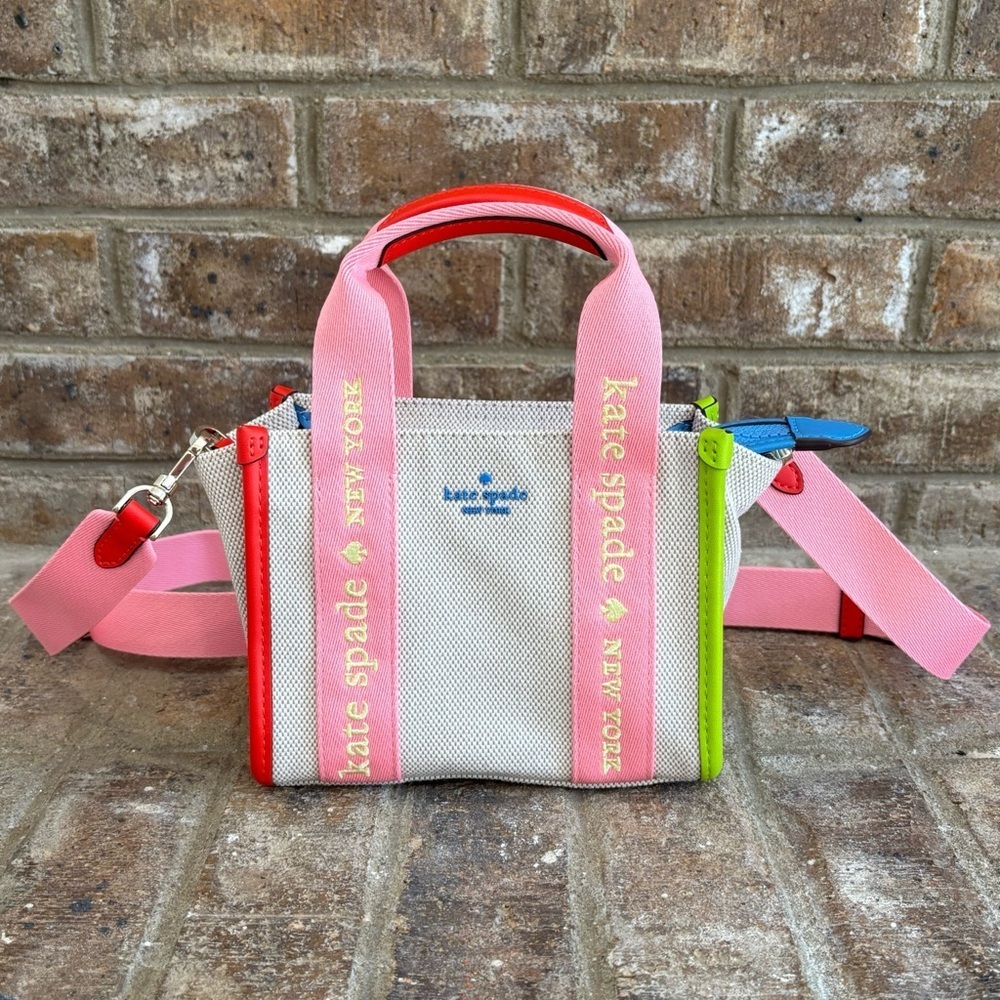 kate spade Multicolor Mini Canvas Satchel - Pink, Red, Blue, Lime